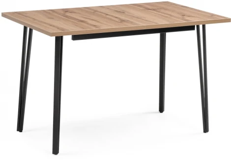 Стол деревянный Денвер Лофт 120 25 мм дуб вотан / матовый черный 506947 Woodville
