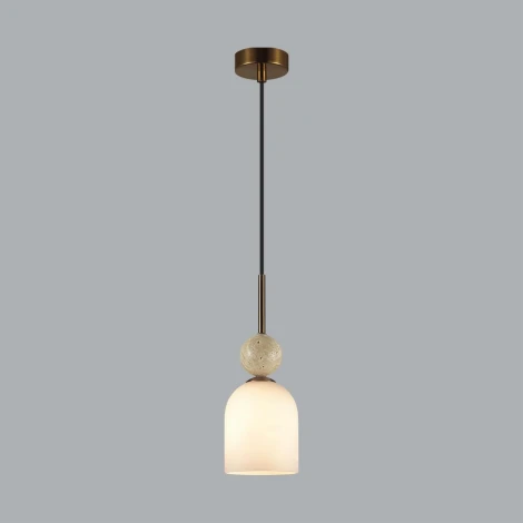 Подвесной светильник Odeon Light Lolla 6625/1B бронзовый/белый/камень/металл IP20 E14 40W 220V
