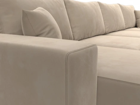 Диван П-образный Льюес (Бежевый/Велюр) Лига Диванов арт.122409