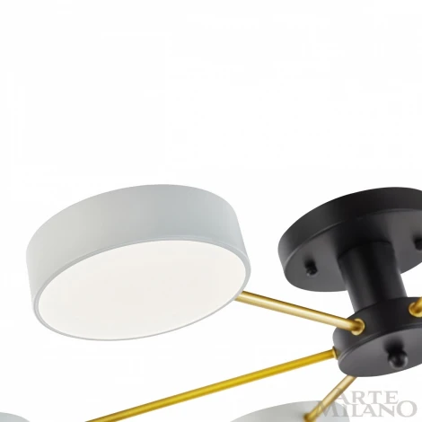 Потолочная люстра на штанге Arte Milano Ferrara 252006/6 Bk/Wh (LED, 220V, круглые)
