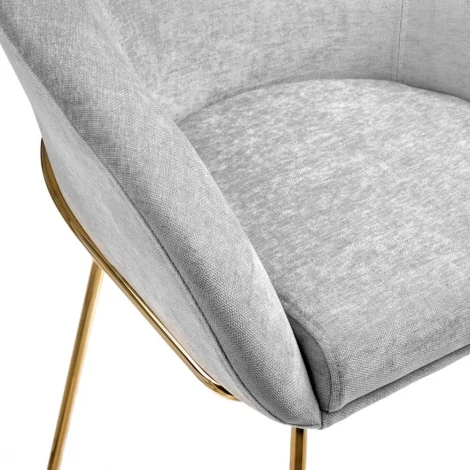 Стул-полукресло Martin серый шенилл с золотыми ножками Bradex Home арт.RF 0569