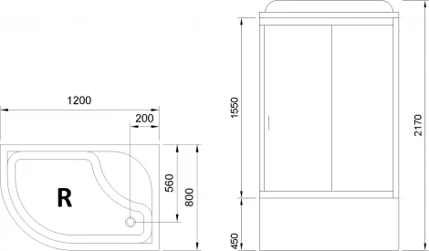Душевая кабина Royal Bath BK RB8120BK5-WT-CH-R