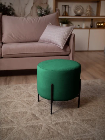 Маленькая радость Пуф круглый на ножках, зеленый D1 furniture арт.AAA41674005