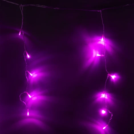 Бахрома светодиодная с эффектом мерцания, 12м. соединяемая, 195 светодиодов, розовый свет Uniel ULD-B12006-195/TTK PINK IP44