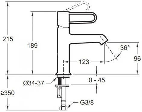 Смеситель Jacob Delafon Odeon Rive Gauche E21029-BL-BL для раковины
