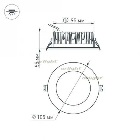 Встраиваемый точечный светильник Arlight LTD 021067 (LED, 220V, круглые, IP44)