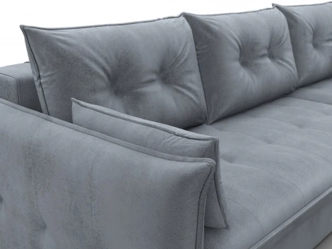 Диван угловой Лига-100 НПБ угол универсальный (ДСП,Фанера/Пластик/Велюр/Серый) Лига Диванов 133666