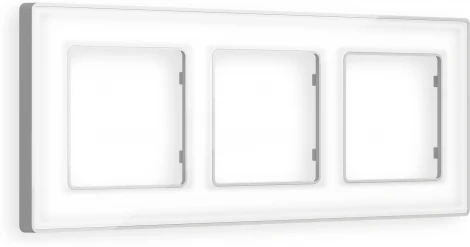 Рамка Ambrella Volt ALFA Arctic (Белый Стекло органическое/Серебро) 3-ая AF580133