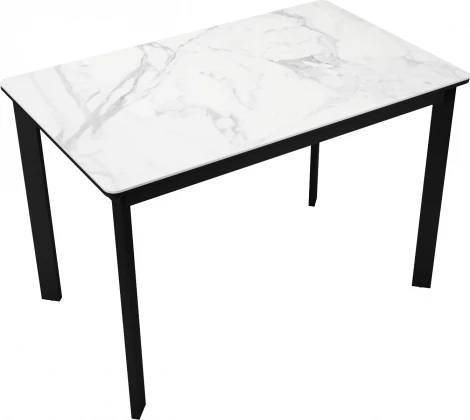 Стол DikLine LK110 Керамика Белый мрамор/подстолье черное/опоры черные арт.00-00073631