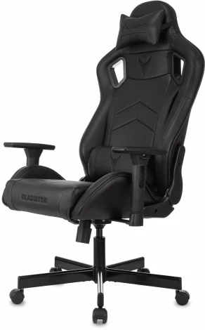 Кресло игровое Knight Gladiator черный эко.кожа крестов. металл