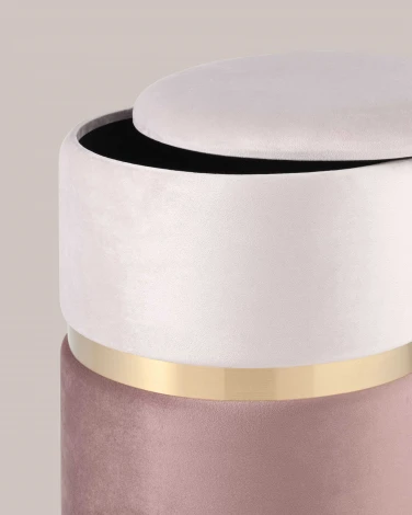 Пуф Кэрри с ящиком велюр розовый УТ000025554