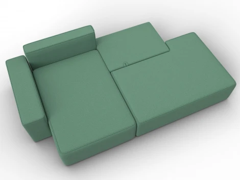 Диван угловой Лига-079 угол левый (ДСП/Пластик/Рогожка/Зеленый) Лига Диванов 129815L