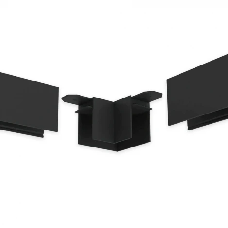 Угловой соединитель горизонтальный для накладного шинопровода черный AM Group AM543 BK SMART