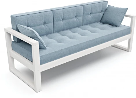 Диван Arsko Астер Б белая эмаль голубая рогожка