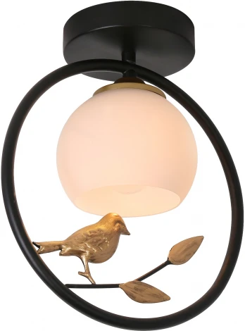 Потолочная люстра Escada 1113/1P Black (220V, кольцо, птички)
