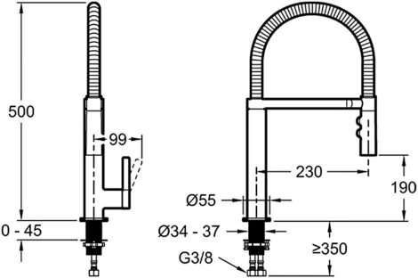 Смеситель Jacob Delafon Spirale E23310-CP для кухонной мойки