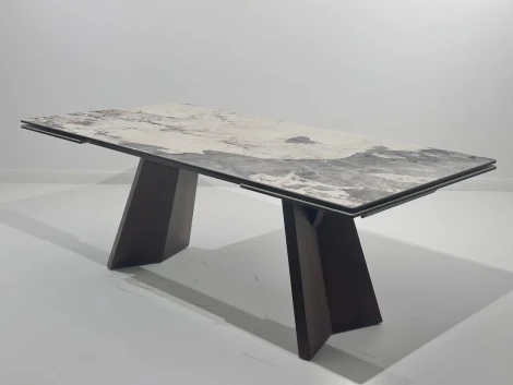 Стол БРИАН (BRIAN) 200 ЦВЕТ ПАНДОРА (MATTE PANDORA) керамика на стекле/ ОРЕХ, ®DISAUR M-City 64670