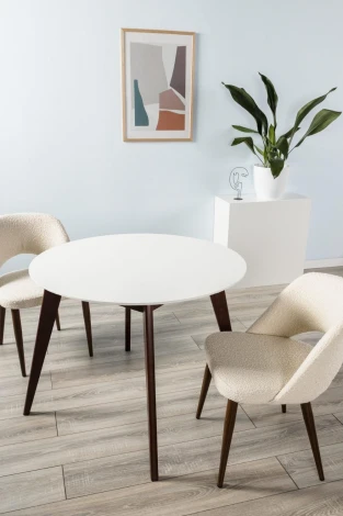 Стол R-Home Лунд круглый д.960 Белый Темный орех