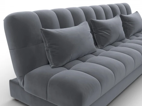 Диван угловой Лига-116 НПБ угол правый (ДСП,ЛДСП,Велюр/Серый) Лига Диванов 136954