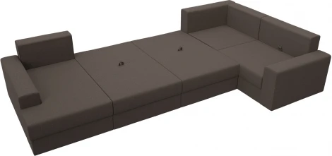 Диван П-образный Майами левый угол (Коричневый/Рогожка) Лига Диванов арт.122553L