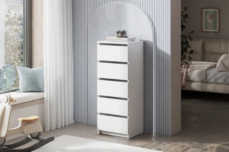 Комод Арника КМ 3, Белый текстурный