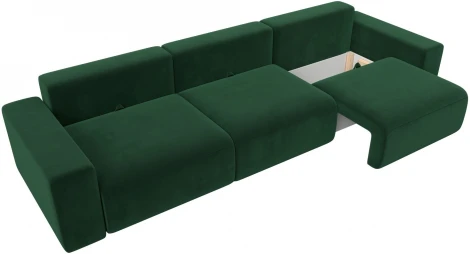 Диван прямой Лига-036 НПБ Классик Лонг (Зеленый/Велюр) Лига Диванов арт.121325