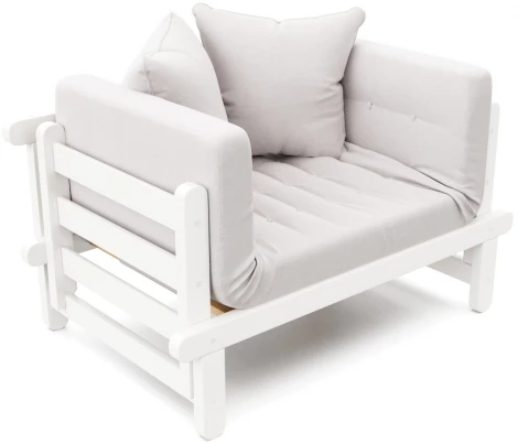 Кушетка Arsko Сламбер белая эмаль светло-серый велюр