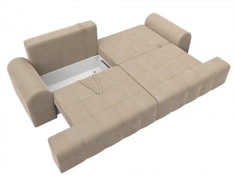 Диван прямой Лига-080 (ДСП/Пластик/Велюр/Бежевый) Лига Диванов 131114
