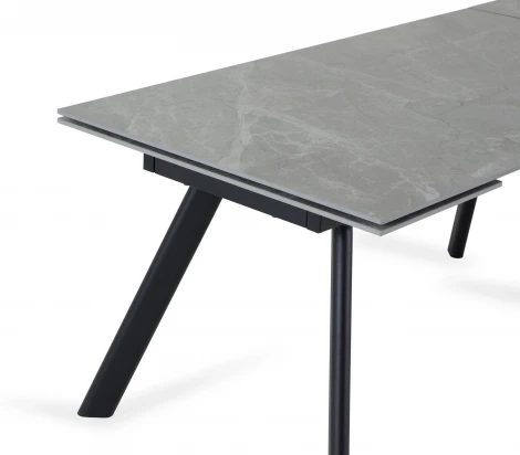 Раскладной обеденный стол Bronte ОГОГО Обстановочка! (Керамика/Серый,Черный) арт.926793