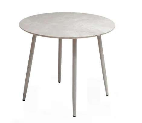 Стол DikLine RKM90 Керамика глянец белый Icelandic white jade (Ostra Bianco Light)/подстолье капучино/опоры капучино 00-00086668