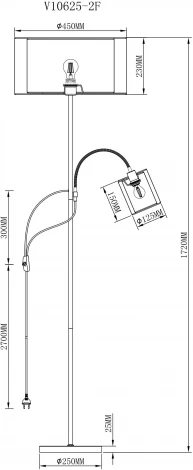 Торшер Moderli Room V10625-2F (220V, выключатель)
