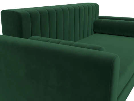 Диван прямой Лига-070 (ЛДСП,Брус,Фанера/Дерево/Велюр/Зеленый) Лига Диванов 129745