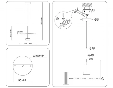 Подвесной светильник светодиодный Ambrella High Light LH72607