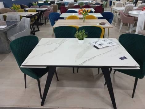 Стол обеденный Сальери Hesby Керамика,МДФ/Белый мрамор арт.HSBM_Saljeri_1