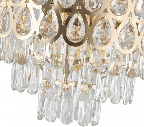 Потолочная люстра хрустальная на штанге Arte Milano Sorrento-2019 372019/7/50/460 GD (220V)