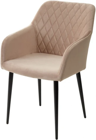 Стул M-City BRANDY-X БЕЖЕВЫЙ #5, велюр / черный каркас
