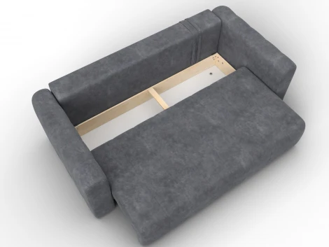 Диван прямой Лига-062 НПБ (ДСП,Фанера,ХДФ/Пластик/Велюр/Темно-серый) Лига Диванов 130267