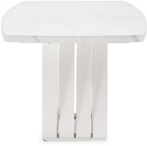 Стол на тумбе Woodville Эудес мрамор леванто белый / белый 551077