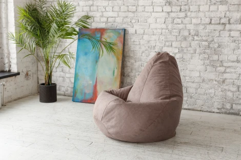 Кресло мешок Dreambag Груша Бежевый Велюр (L, Классический) 5022611
