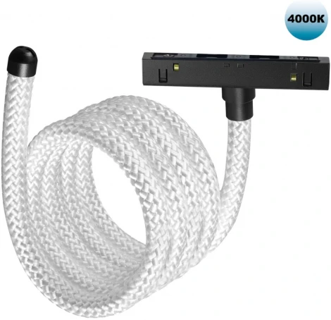 Трековый светильник с гибким неоном для низковольтного шинопровода FLUM Novotech Ramo 359335 KONST черный IP20 LED 25W 4000K 48V 2420Лм