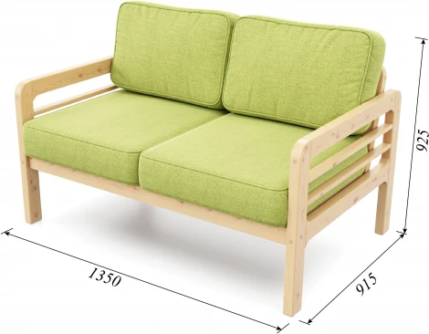 Диван Arsko прямой Бергер М сосна рогожка зеленая