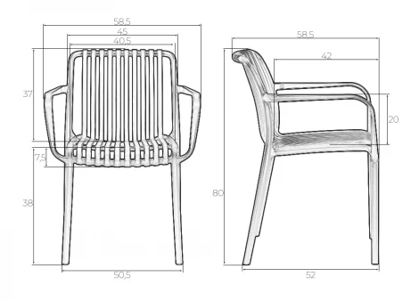 Набор 3 шт Стул обеденный DOBRIN WALTER (темно-серый (GR-04))