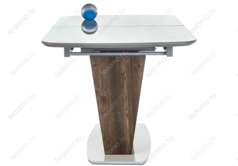 Стол на тумбе Woodville Петир серый / орех кантри 462089