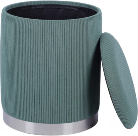 Пуф Stool Group Эмили с ящиком серебро вельвет молочный арт.УТ000040194