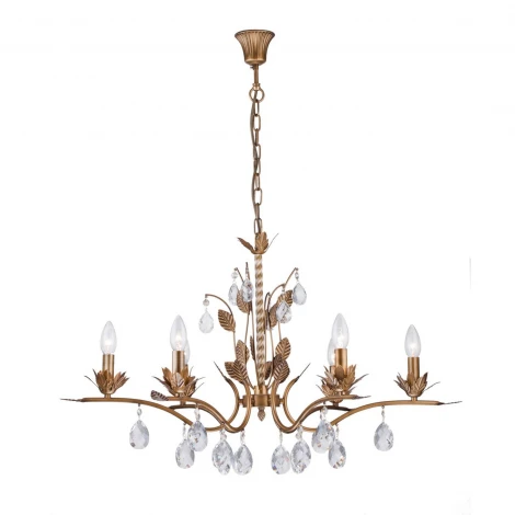 Подвесная люстра Arti Lampadari Merana E 1.1.6 AG (220V, на цепи, подсвечник, свеча, листья)
