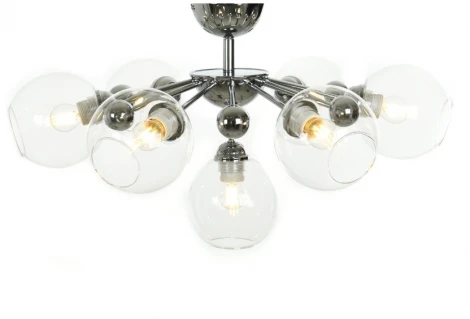 Потолочная люстра Lumina Deco LDC 8040-7 CHR+PR (220V, шар, молекулы)