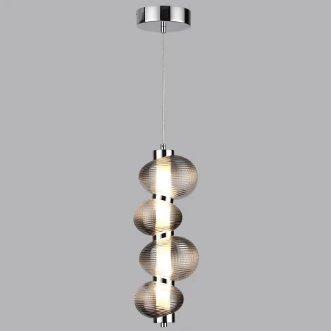 Подвесной светильник Odeon Light Bruco 5096/17L хром/дымчатый градиент/металл/стекло LED 17W 4000K (220V, на проводе, бусы)