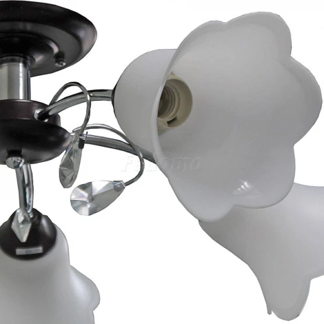 Люстра потолочная Toscom Casti, 5 плафонов, венге с хромом, белым и прозрачным