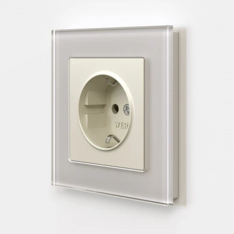 Розетка с заземлением и шторками (айвори матовый) Werkel W1171162 (a059275)