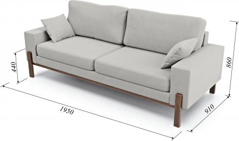 Диван Arsko прямой Хангель велюр серый